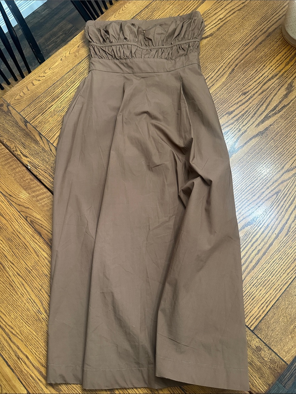 Brown Strapless Midi Dress from Savannah Sevens